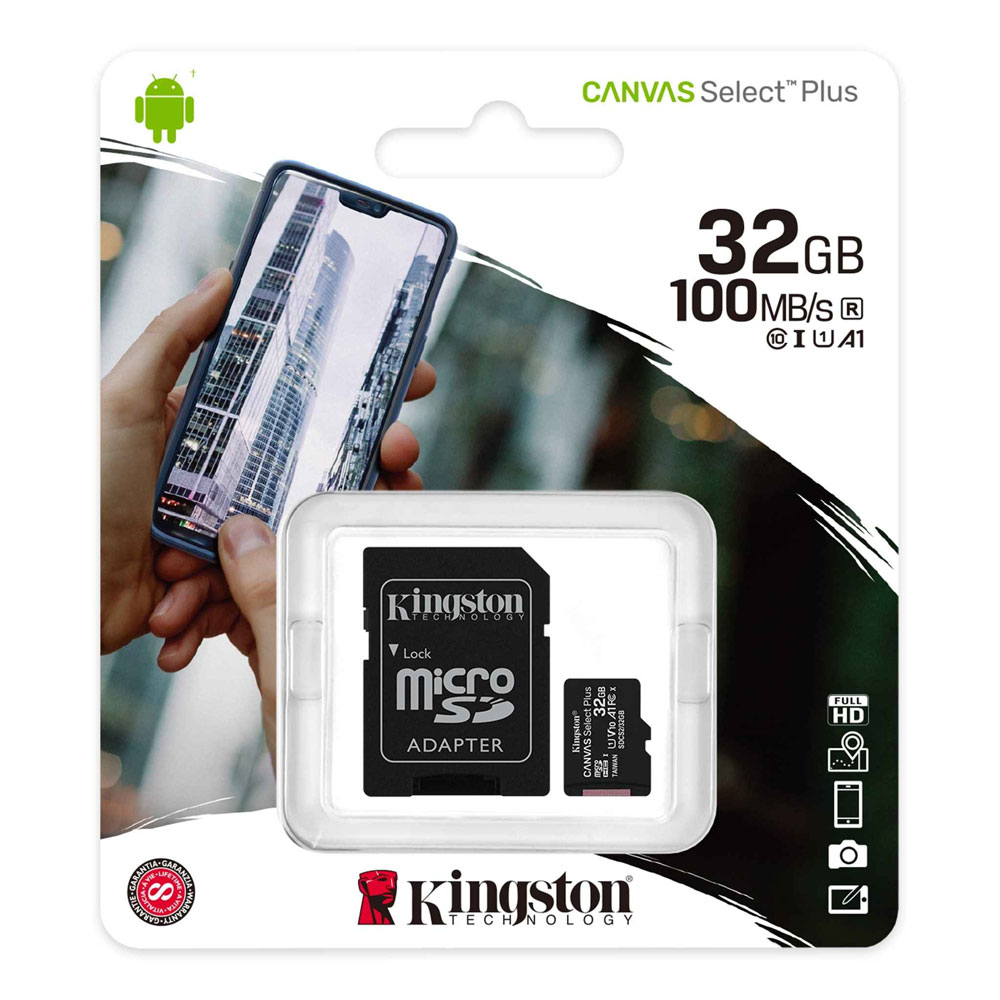 MICRO SD 32GB KINGSTON PLUS CON ADAPTADOR (C/25 , E/200)