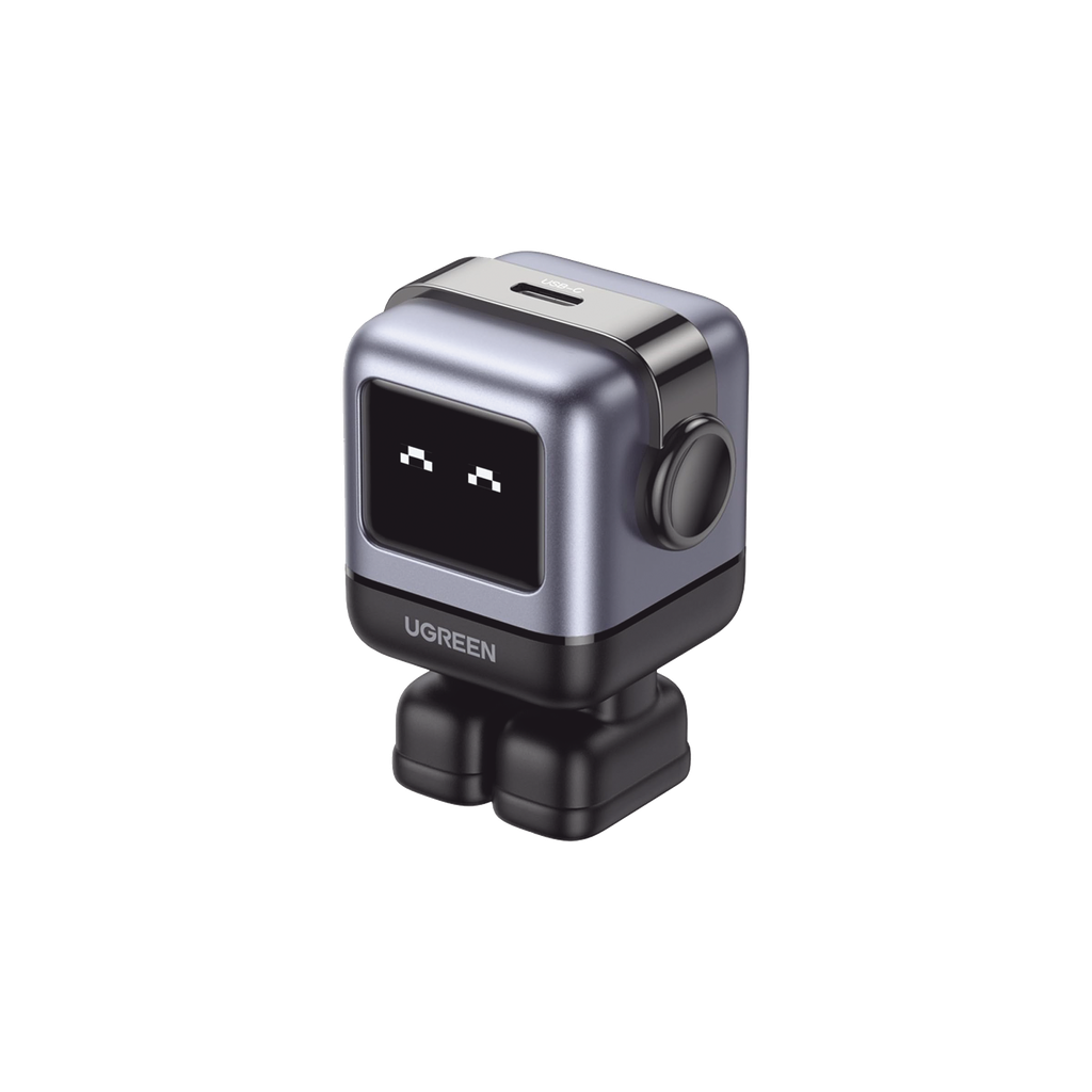 Cargador Mini GanRobot Ugreen Usb-C 30W 15550B  Carga Rápida, Multiprotocolo Pd, Qc, Scp, Fca, Zapato Magnético, Negro