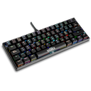 TECLADO ALAMBRICO GAMER BASH-1002 CABLE DESMONTABLE TIPO C/ FULL RAINBOW/ 62 TECLAS NEGRO