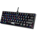 TECLADO ALAMBRICO GAMER BASH-1002 CABLE DESMONTABLE TIPO C/ FULL RAINBOW/ 62 TECLAS NEGRO