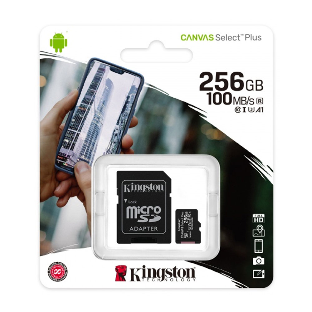 MICRO SD 256GB KINGSTON C/A CANVAS PLUS CLASE 10