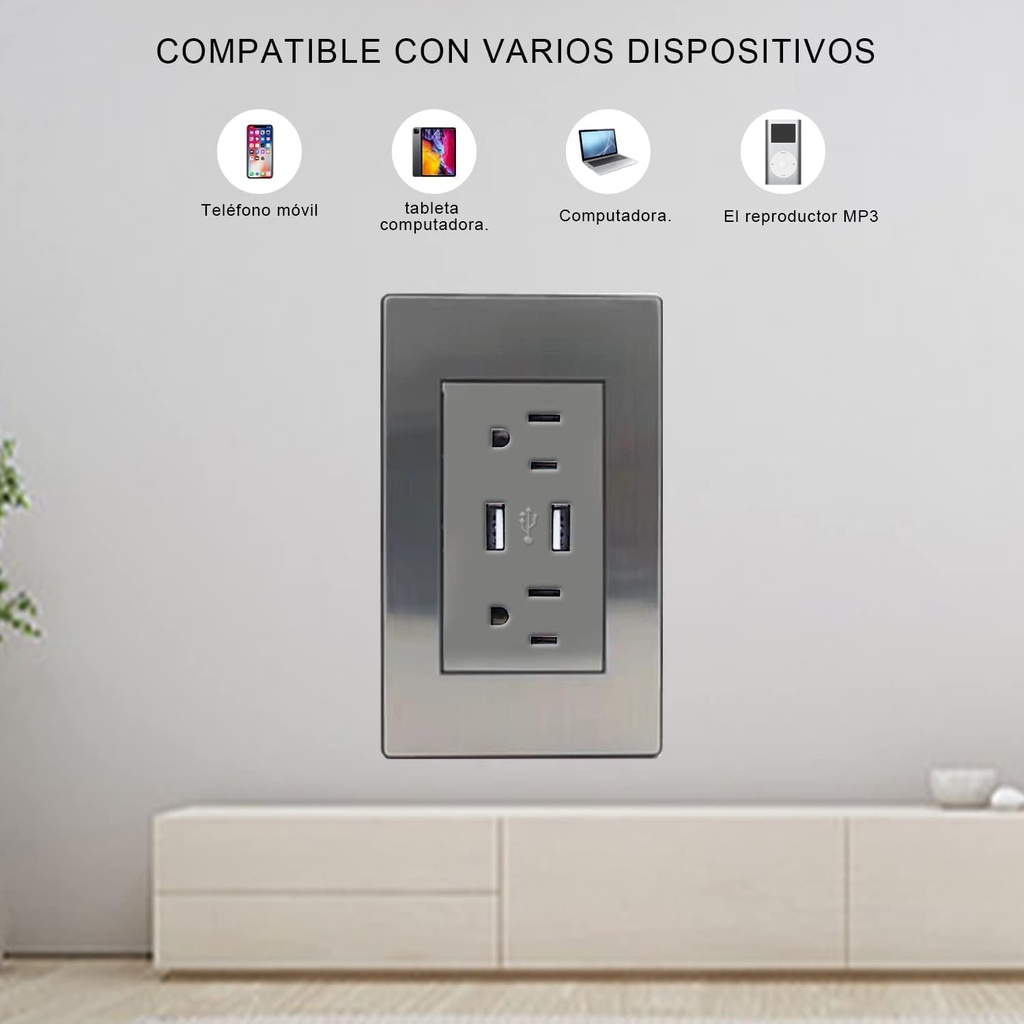 Receptáculo Contacto Placa USB Megaluz HY-JL310