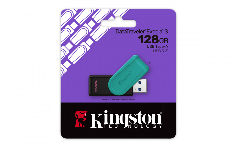 Usb 128Gb Kingston DTXS/128GB Dt Exodia S Negro/Turquesa