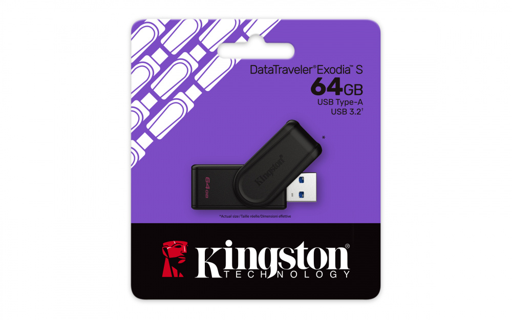 Usb 64 Gb Kingston DTXS/64GB Dt Exodia S Negra