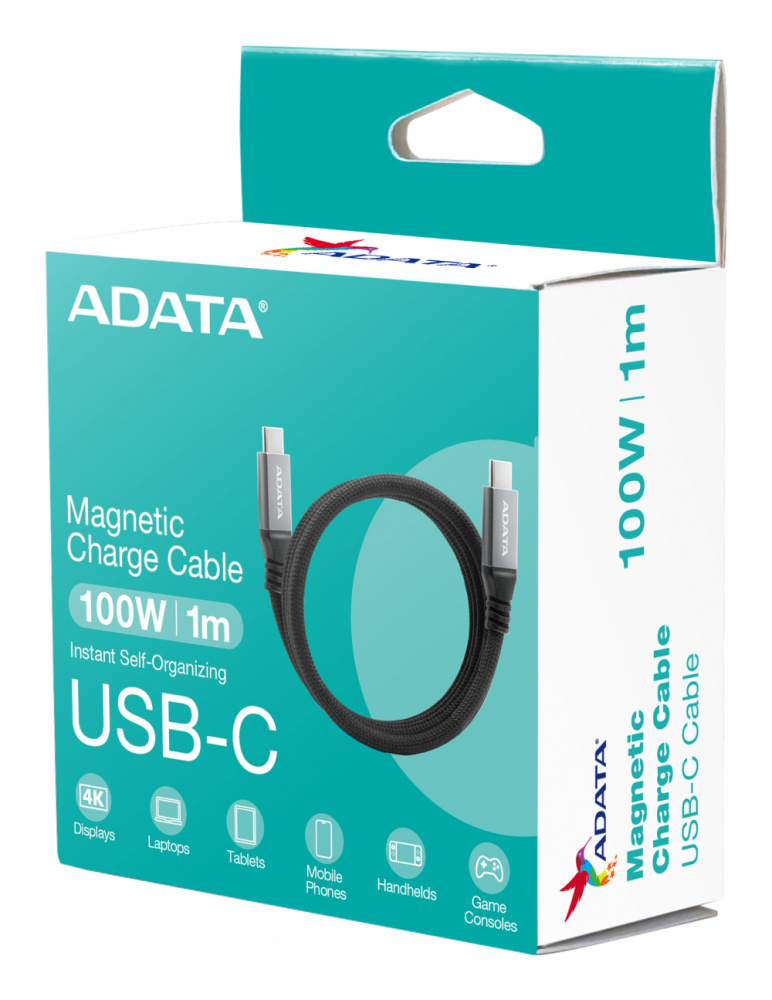 Cable Adata Tipo C/ Tipo C 1 M CACCU3-100W-100AN-BK 100W Negro