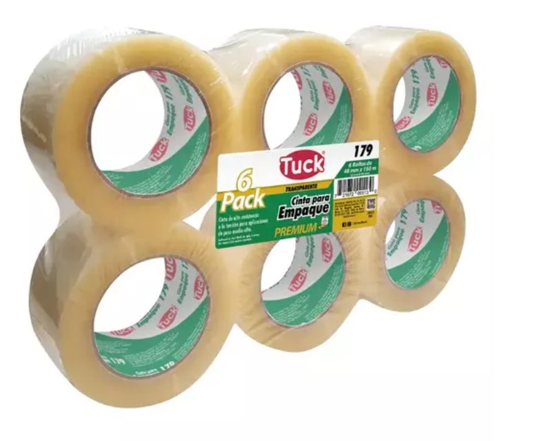 Paquete C/6 Cinta Adhesiva Tuk 179 Transparente 48mm x 150m