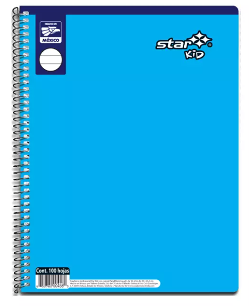 Cuaderno Profesional Estrella Star Kid Doble Raya Liso 100 Hojas (C.36)
