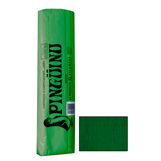 Paquete C/10 Papel Crepe Pingüino Verde Bandera