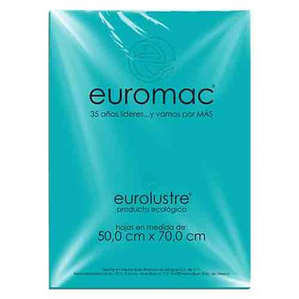 Paquete C/25 Papel Lustre Azul Aqua 50x70