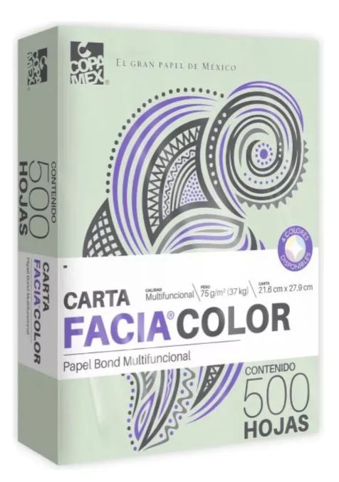 Paquete C/500 Hoja Carta Verde Facia Bond Mtf 75gr Copamex