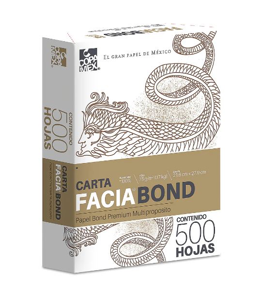 Paquete C/500 Hoja Carta Blanca Facia Bond 75gr Copamex 100% Blancura (C.10)