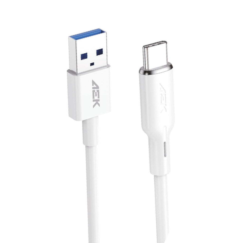 Cable USB-TYPE-C Aek Cyber C02TCB 2.1A Carga Rápida 1 Metro Blanco