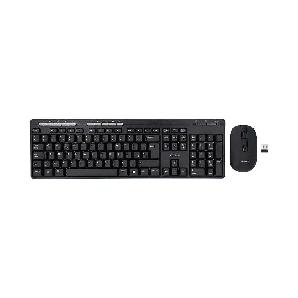 KIT DE TECLADO Y MOUSE ACTECK KT28, INALÁMBRICO, USB, NEGRO AC-931748