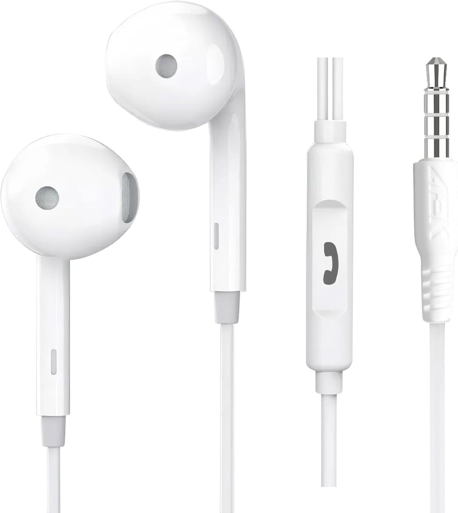 Audífonos Aek Cyber IE01MB Sonido HD Micrófono HD Blanco