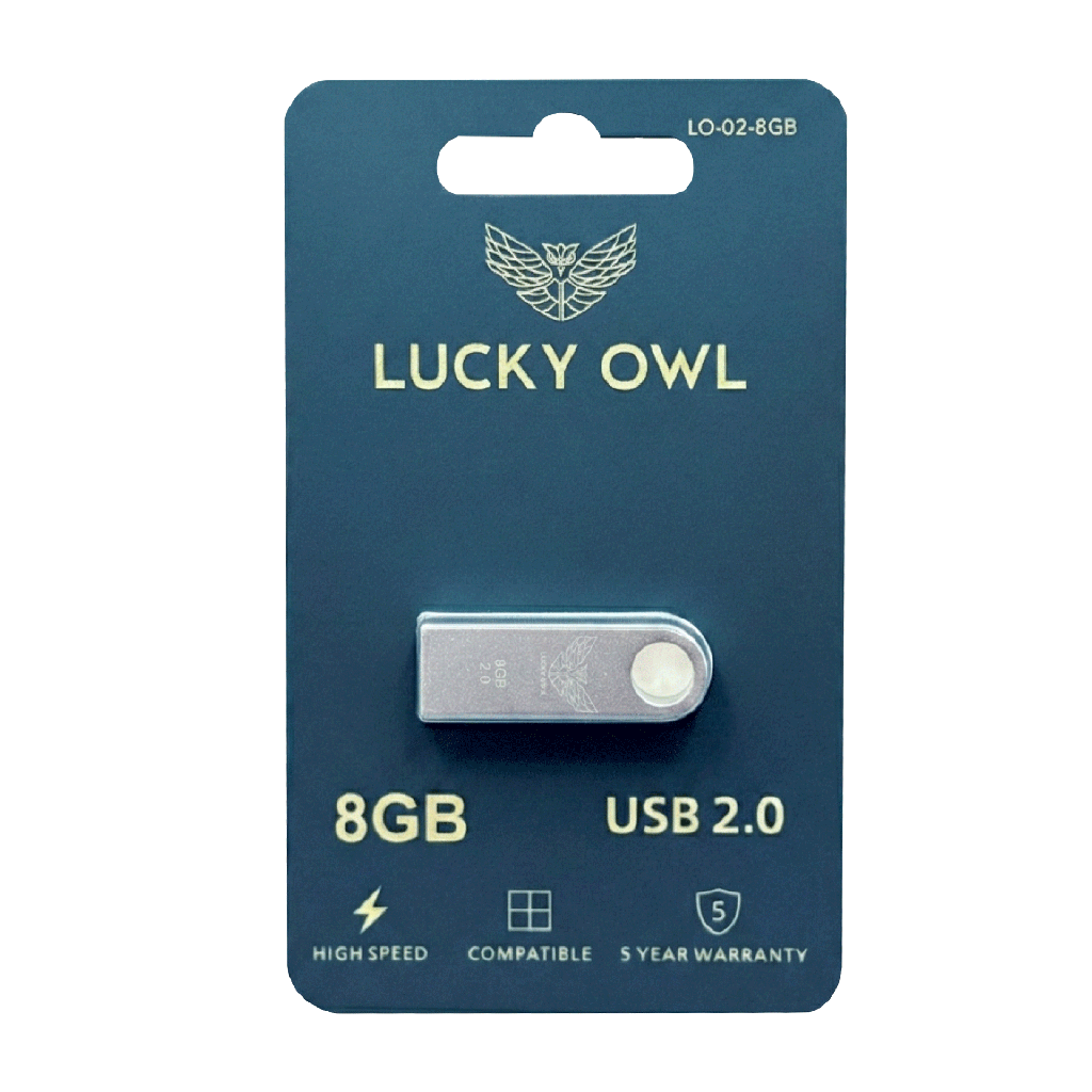Memoria USB 8gb Lucky Owl Metálica 2.0 En Blister LO-01-8GB