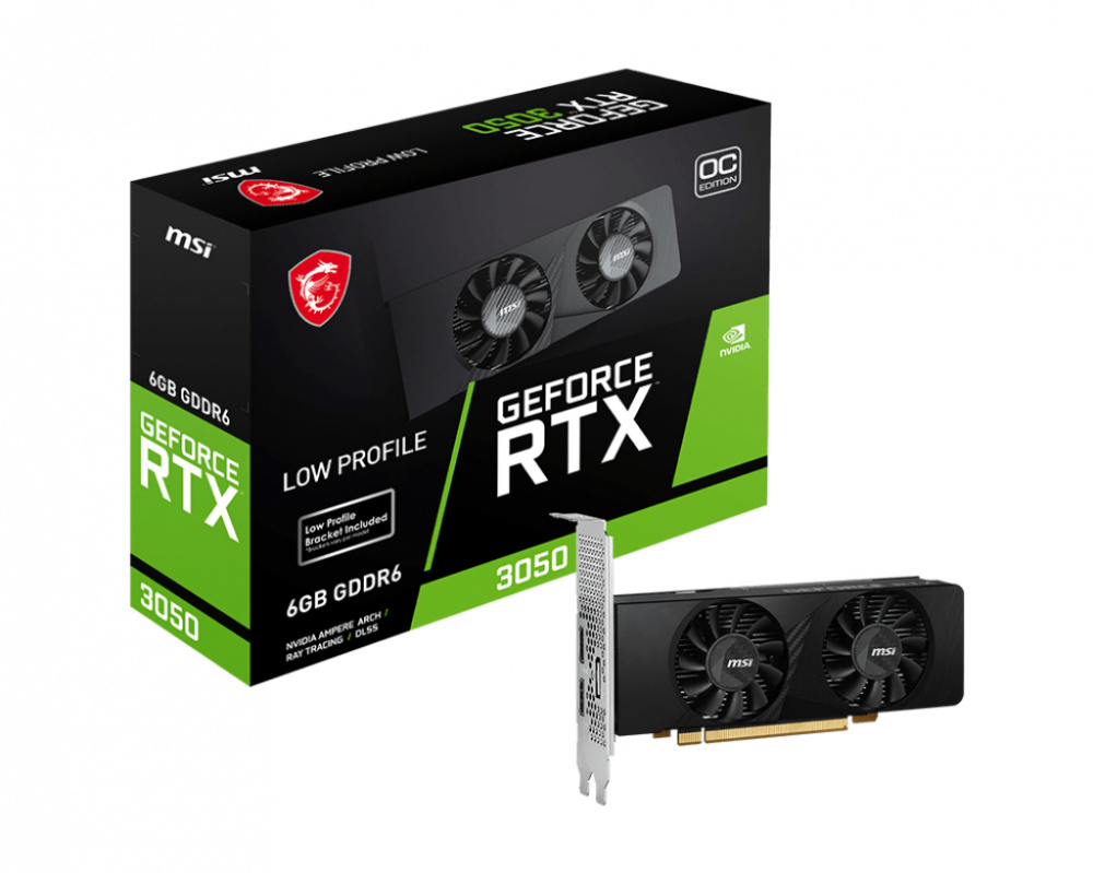 Tarjeta De Video Gamer Msi 6GB GEFORCE RTX 3050 LP 6G OC  Gddr6, 1Xdp, 2 Hdmi,