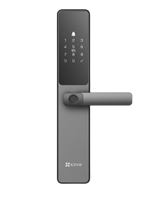 Cerradura Inteligente Ezviz DL05 Teclado Touch, Lector De Huellas, Llave, Tarjeta Rf, Compatible iOs/Android, Gris Metálico