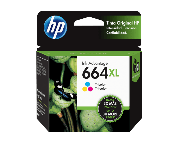 Cartucho Tinta Original Hp 664 XL Tricolor