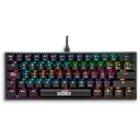 TECLADO ALAMBRICO GAMER BASH-1002 CABLE DESMONTABLE TIPO C/ FULL RAINBOW/ 62 TECLAS NEGRO