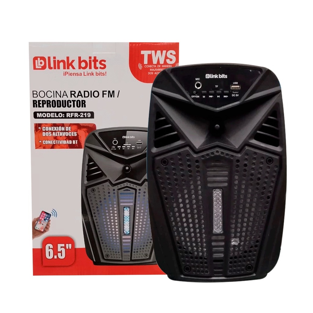 BOCINA 6.5" SA654P BT/ AUX/ FM/ USB/ LINK BITS (C.12)