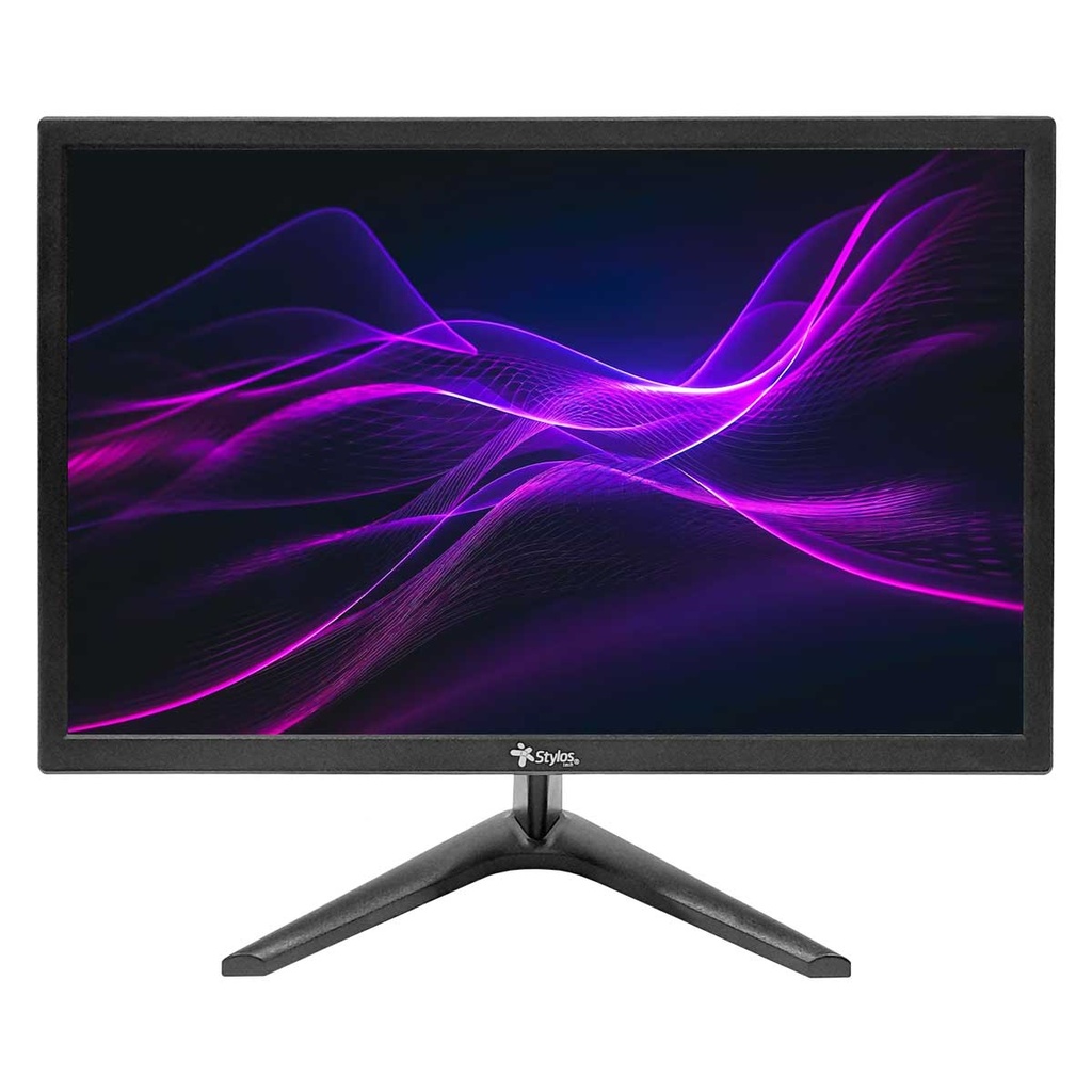 Monitor Stylos STPMOT3B 19" – Resolución 1440x900, HDMI/VGA, 5ms, Panel Plano, Color Negro