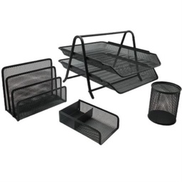 [NE-163] Juego de Charola Organizadora Malla Metálica 2 Niveles Tipo Oficio y 3 Accesorios Nextep (C.6)