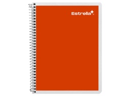 [PAQ5-0184] Paquete C/5 Cuaderno Espiral Forma Francesa Estrella Cuadro 7mm 100 Hojas