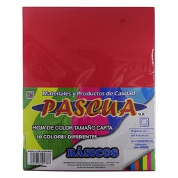 [PE-HJCIE-BAS] Paquete C/100 Hojas Carta Pascua Colores Basicos