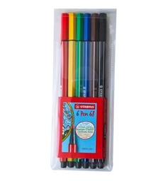 [6806/PL] Estuche Stabilo C/6 Plumines Pen 68 Colores 6806/PL