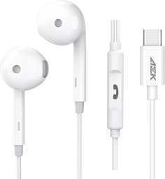 [IE02CB] Audífonos Aek Cyber IE02CB Sonido HD Micrófono HD Type-C Blanco
