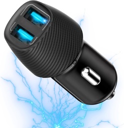 [GA01UN] Cargador 12W De Automóvil Aek Cyber GA01UN Puerto Doble USB-A Negro