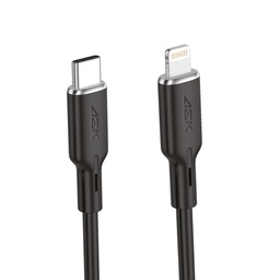 [C09LTN] Cable TYPE-C-Lighting Aek Cyber C09LTN 3.0A Carga Rápida 1 Metro Negro