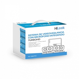 [HL-1080-PS4] Kit 4 Cámaras Bala TurboHd HiLook 1080P HL-1080-PS4 Dvr 4 Canales, Audio Coaxitron, Micrófono Integrado