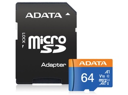 [AUSDX64GUICL10A1-RA1] Micro SD 64GB Adata Clase 10 Azul