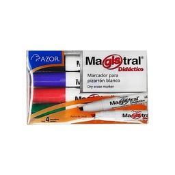 [8354] Blister C/4 Marcador Pintarron Magistral 8350 Plastico Didactico (C.50)