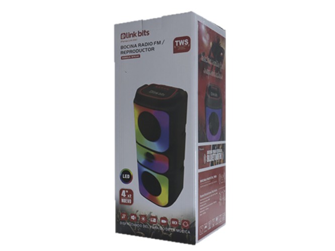 Bocina Bluetooth Link Bits 4 Pulgadas SB422T Radio Fm Luz Led Multicolor