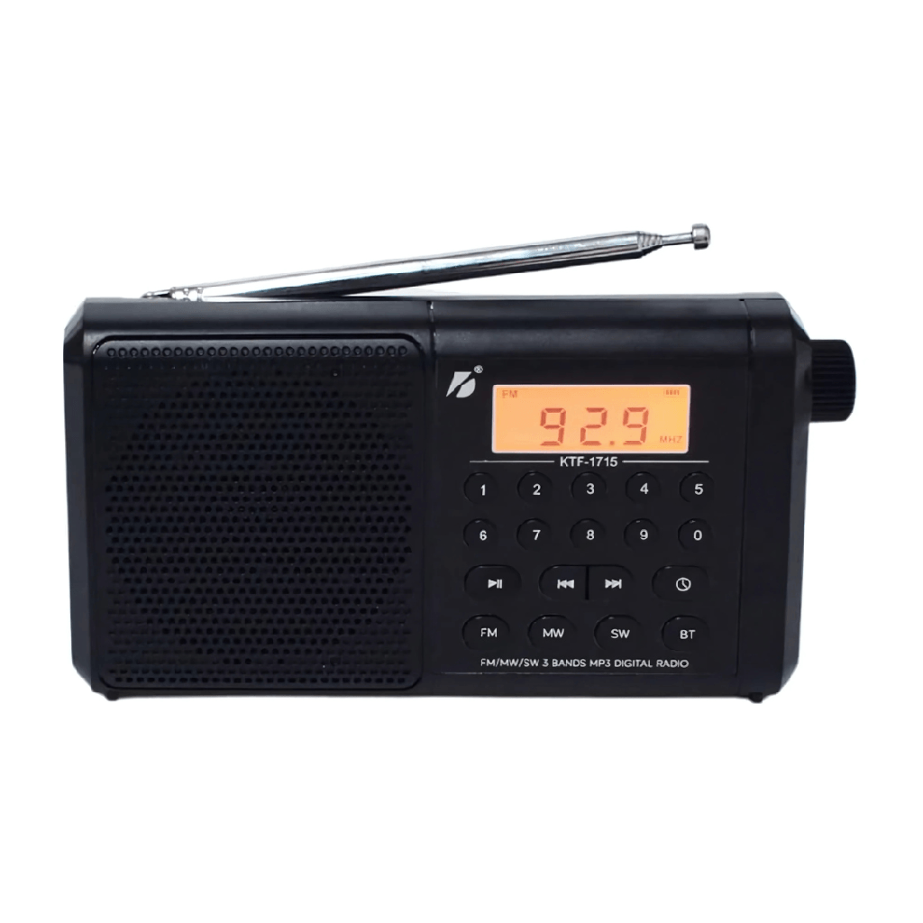 Bocina Bluetooth Link Bits RD-266 Radio Fm Pantalla Reloj Negro