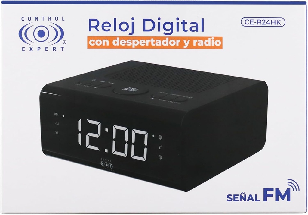 Radio Reloj Despertador Control Expert CE-R24HK Radio Fm Pantalla Led  Alarma Dual