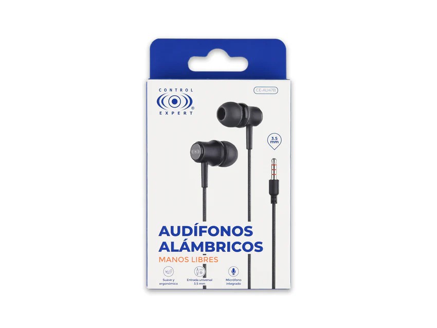 Audífonos In-Ear Alámbrico Control Expert  CE-AU47W Blancos Ergonómico