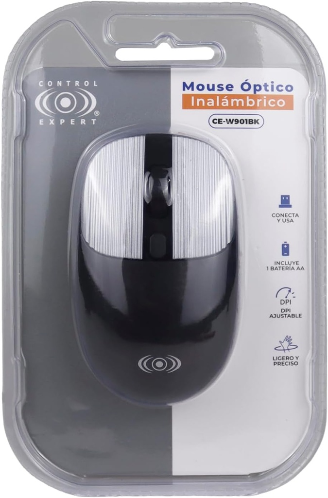 Mouse Optico Inalambrico Control Expert CE-W901BK Negro