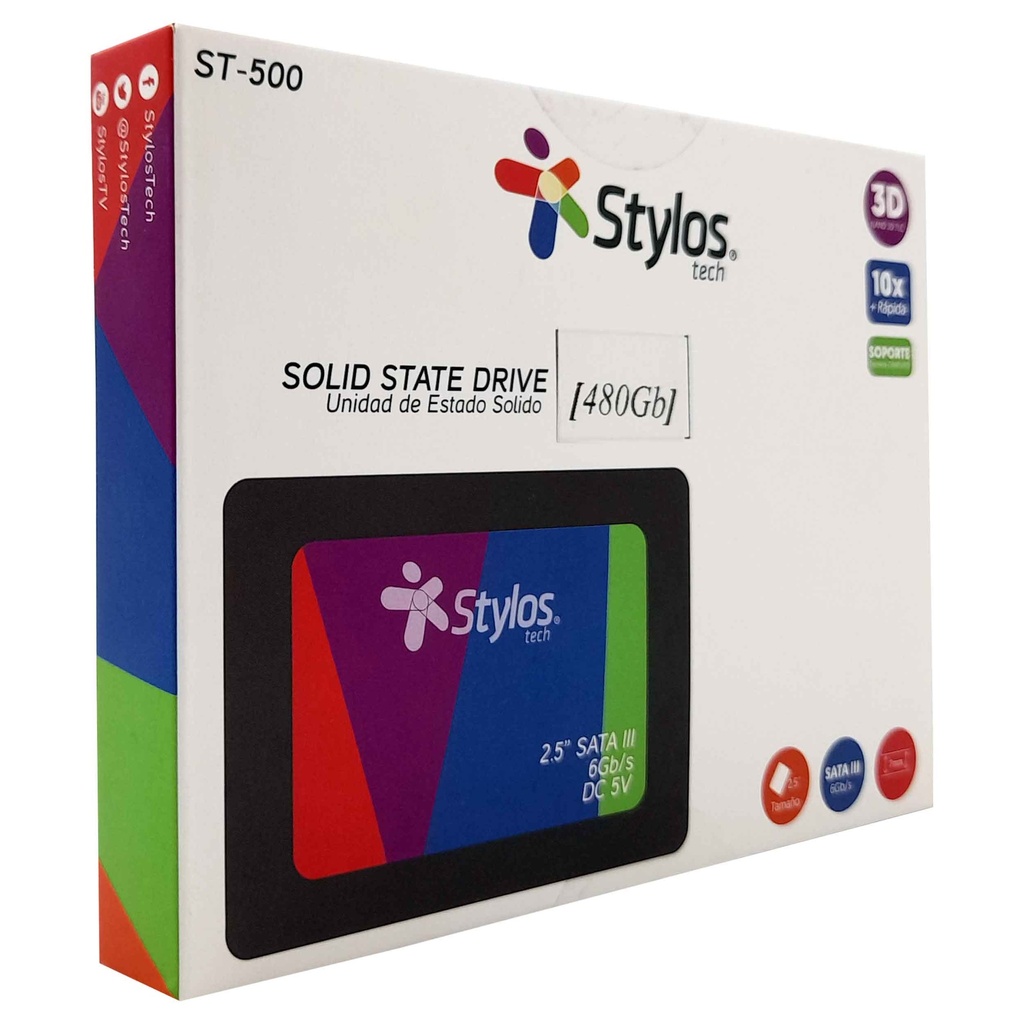 UNIDAD DE ESTADO SOLIDO SSD 480GB STYLOS STMSSD3B