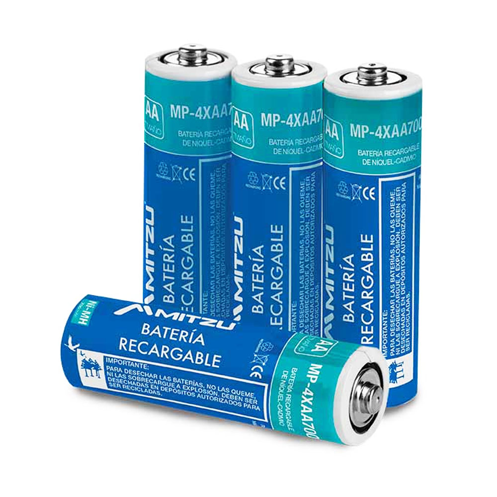 PILA RECARGABLE AA MITZU MP-4XAA700 700 MAH NI-CD 4 PZ/BL