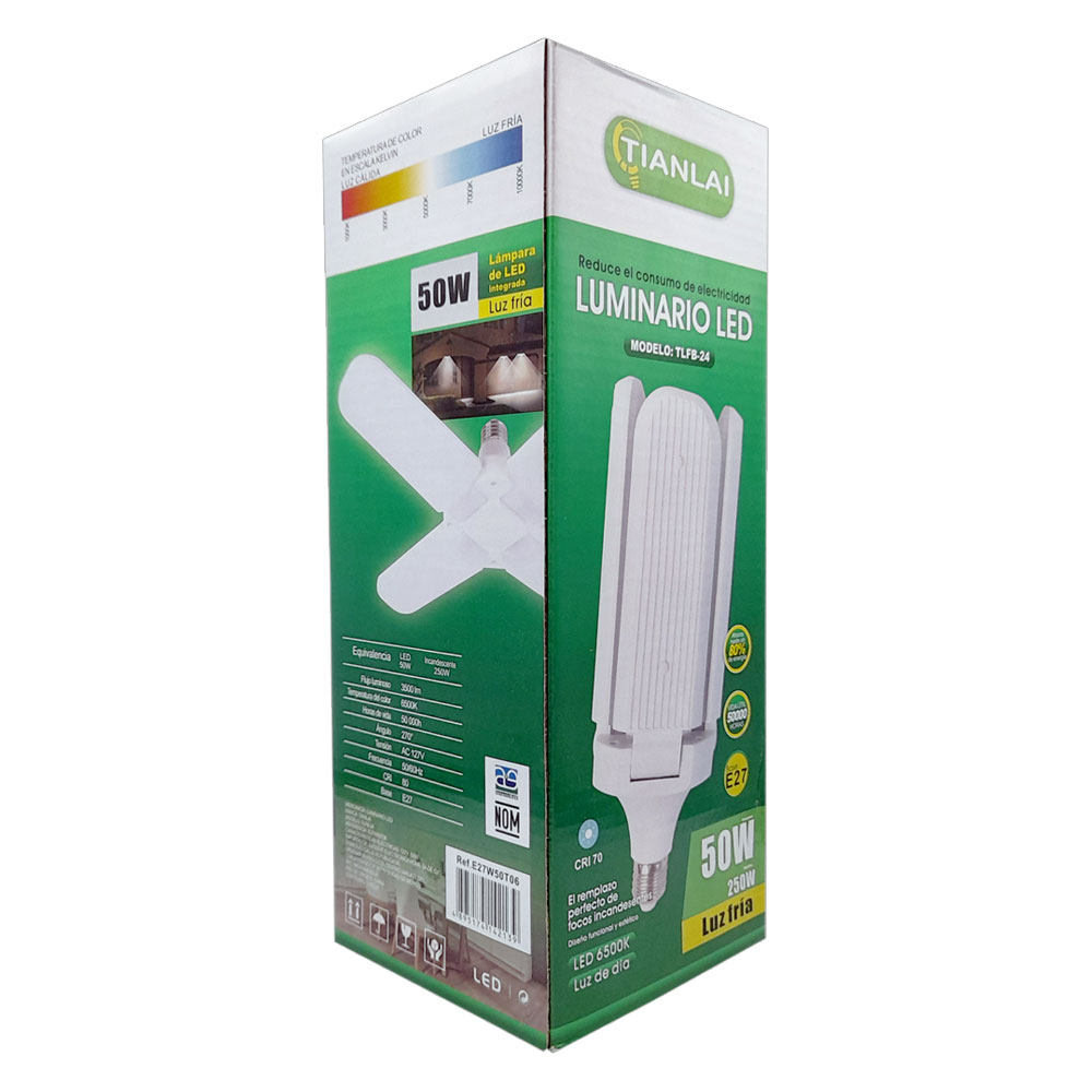 LUMINARIO LED E27W50T06 LUZ FRIA 50W MEGALUZ