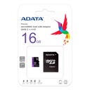 MICRO SD 16GB ADATA CLASE 10 C/A MORADA AUSDH16GUICL10-RA1
