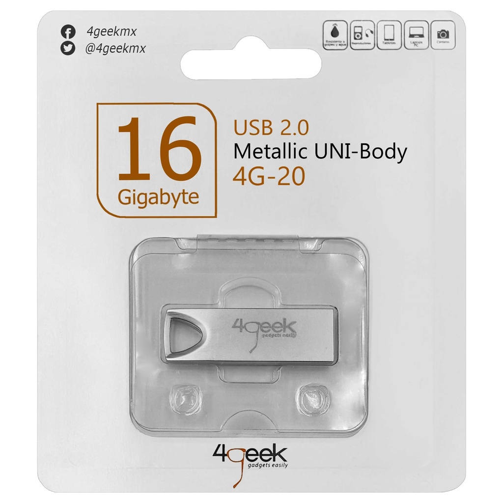 USB 16GB 4GEEK PLATA 4GMUSB6B