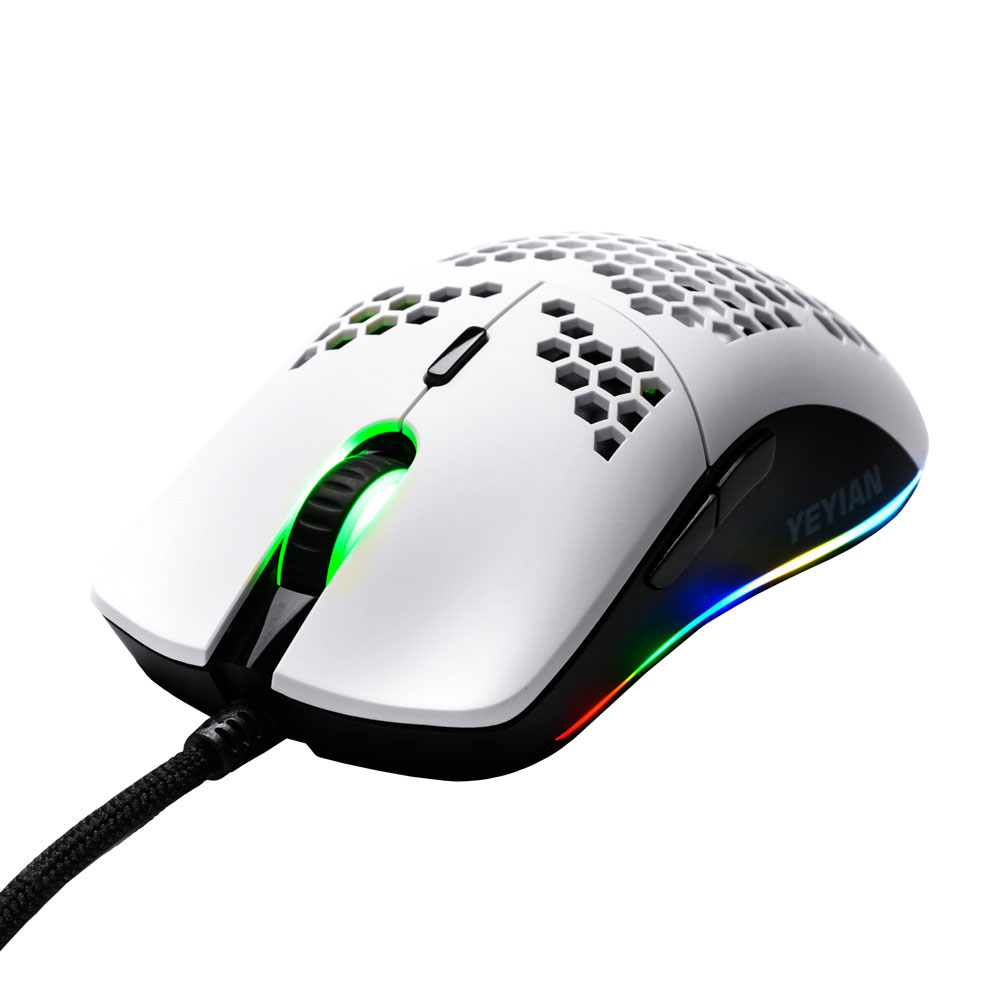 MOUSE ALAMBRICO GAMER YMG-24311 YEYIAN LINKS 3000 RGB 6 BOTONES BLANCO