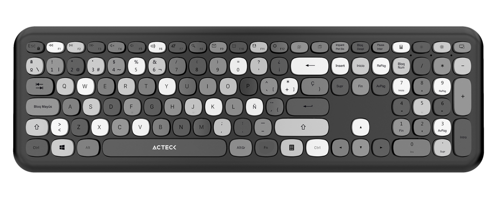 Kit de Teclado y Mouse Inalámbrico AC-935166 MK475 Acteck Creator Chic Colors Negro