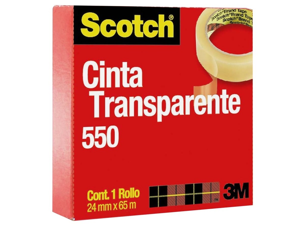 Cinta Adhesiva Scotch 550 3M Transparente (19mm x 65m)