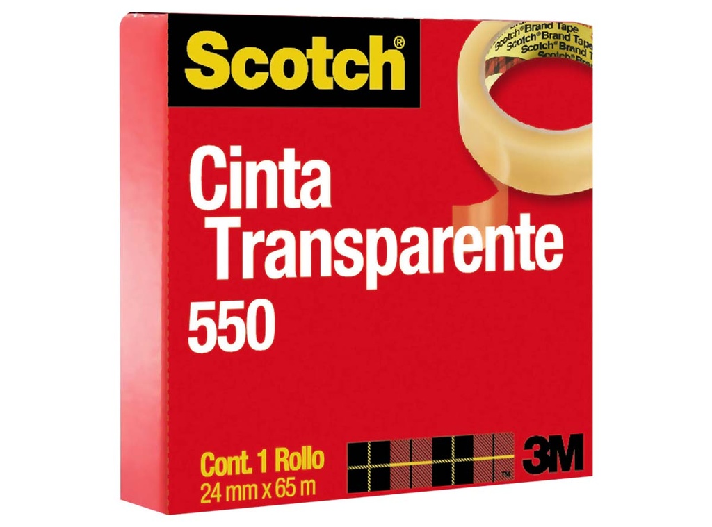 Cinta Adhesiva Scotch 550 3M Transparente (24mm x 66m)