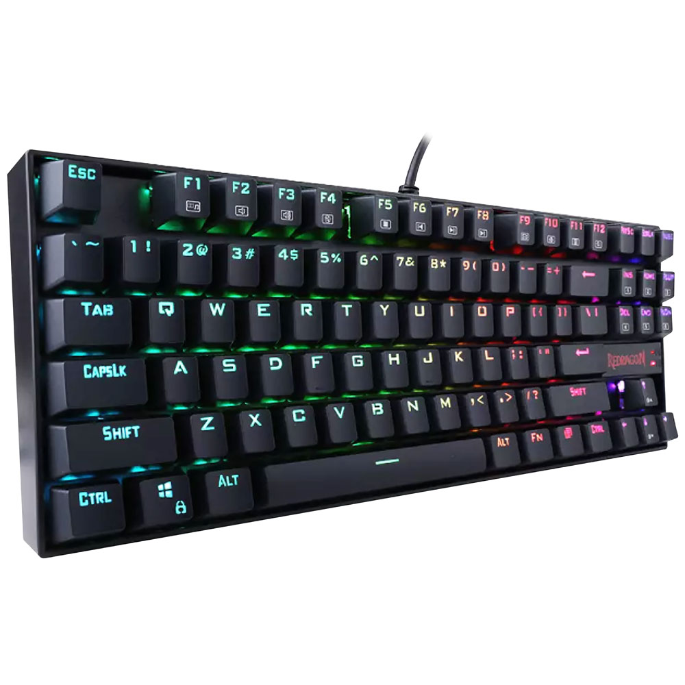 Teclado Alámbrico Gamer K552RGB-1R Kumara Mecánico Swith Rojo RGB Redragon